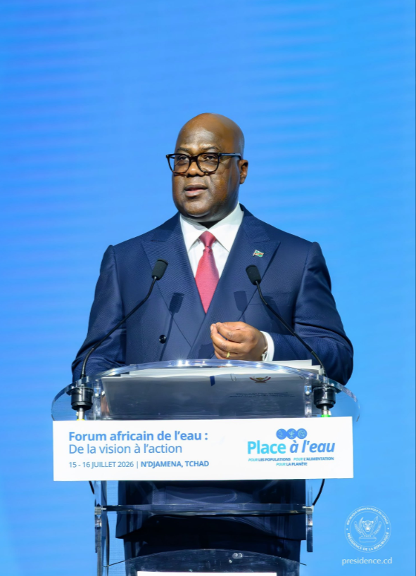 Forum africain de l’eau : à N’Djamena, Félix Tshisekedi dévoile sa vision pour transformer les ressources hydriques en moteur de développement