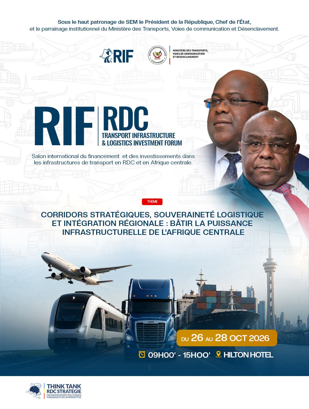 RIF-RDC 2026 : Kinshasa au centre de la stratégie infrastructurelle de l’Afrique centrale du 26 au 28 octobre